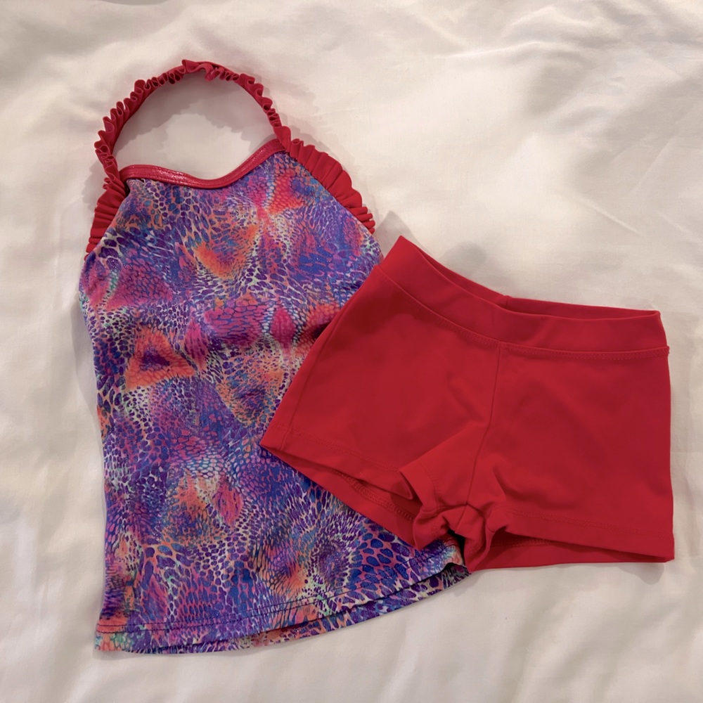 Girls dance/gymnastics top and shorts set
